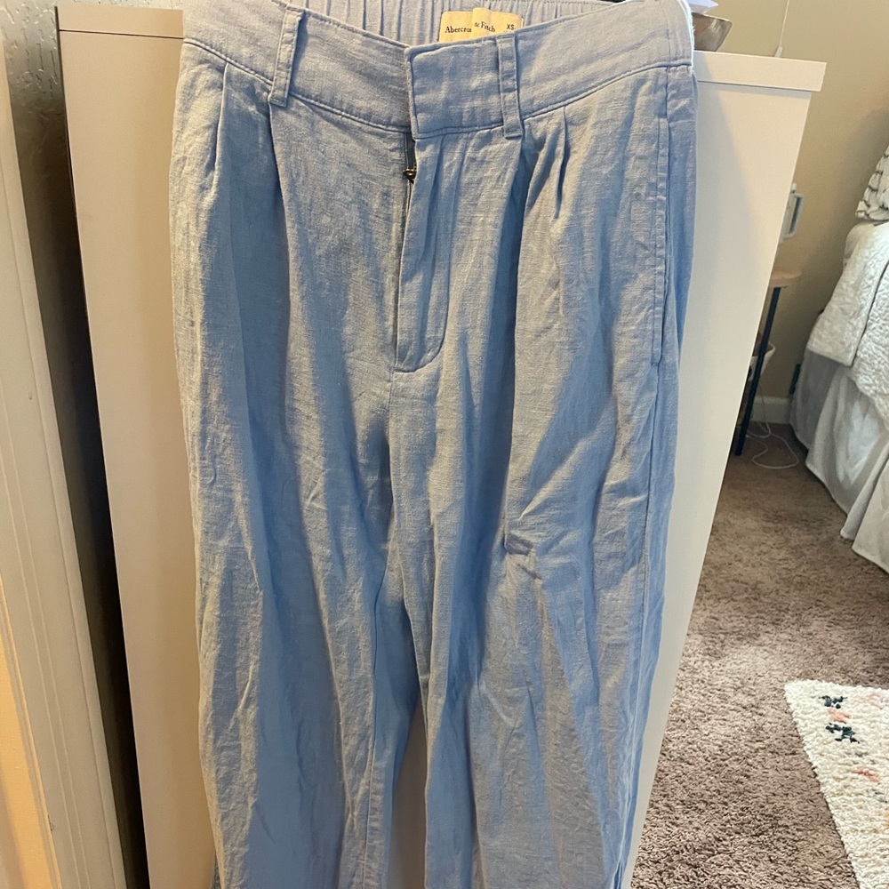 Abercrombie blue linen pant